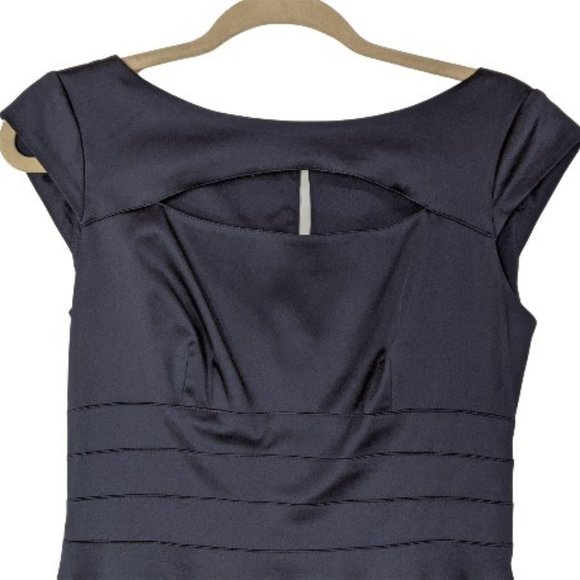 Kay Unger New York Bodycon Formal Dress Navy SZ 6 Knee Length - Picture 3 of 6